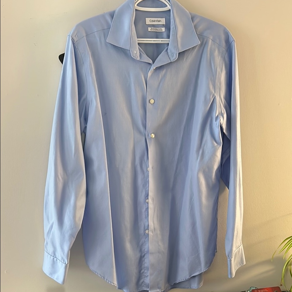 Calvin Klein Blue Dress Shirt Classic Style